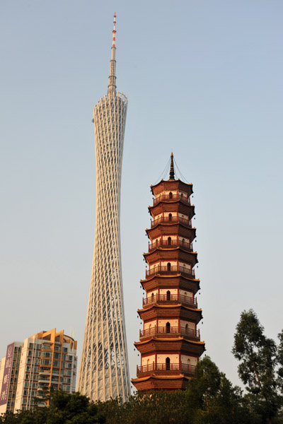 Chigang Pagoda and Canton Tower
