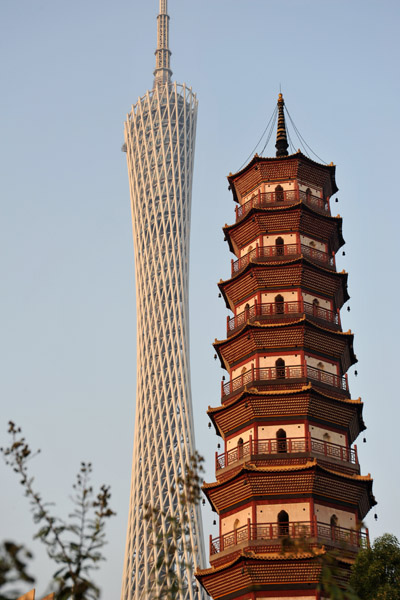 Chigang Pagoda and Canton Tower