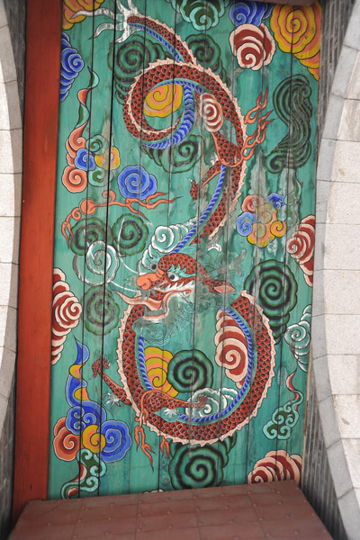 Painted panels over the gate - Paldalmun Gate, Suwon