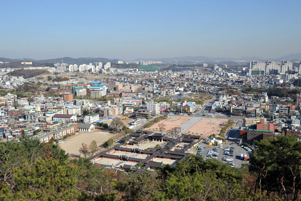 Inside the walls of Hwaseong Fortress