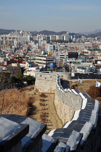 The northwest corner of Hwaseong Fortress