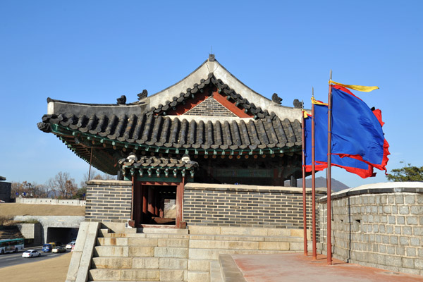 Changryong Gate in the blue flag quarter of Hwaseong Fortress