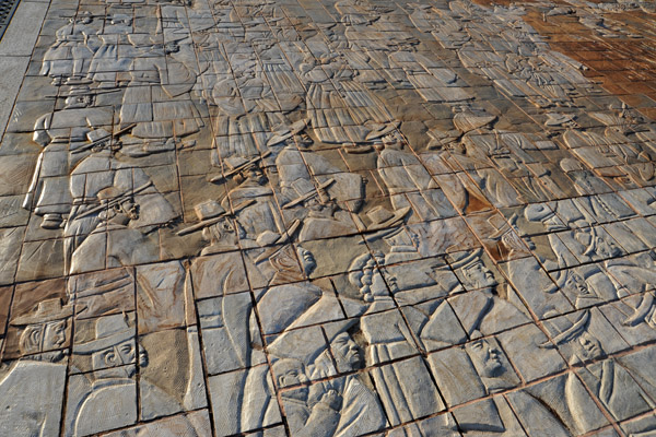 Tiles of the square in front of Hwaseong Palace, Suwon