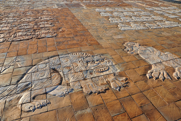 Tiles of the square in front of Hwaseong Palace, Suwon