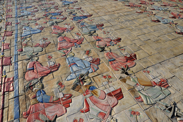 Tiles of the square in front of Hwaseong Palace, Suwon