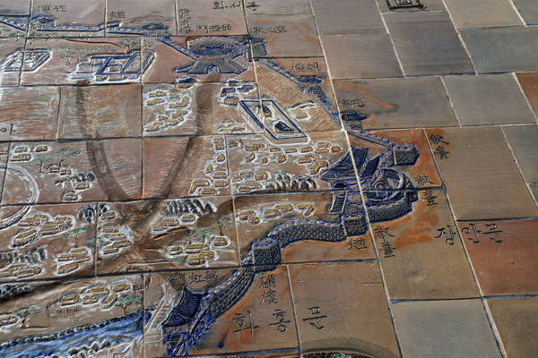 Tile map of Hwaseong Fortress - the north half