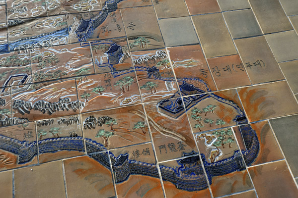 Tile map of Hwaseong Fortress - the northeast corner