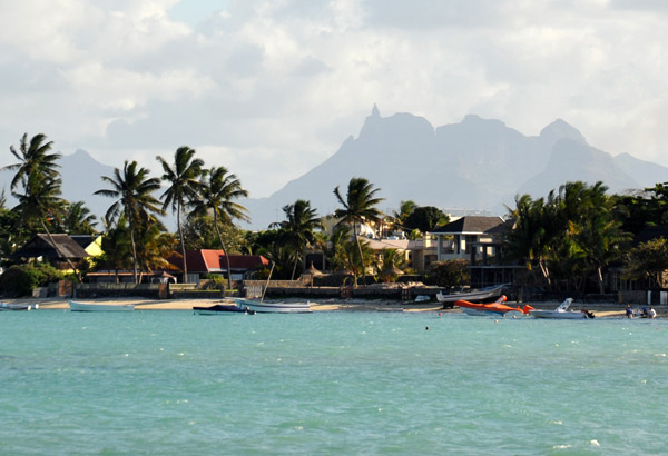 The mountains of central Mauritius from Grand Baie