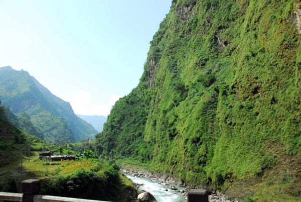 A bridge across the river in the narrow Kodari Valley