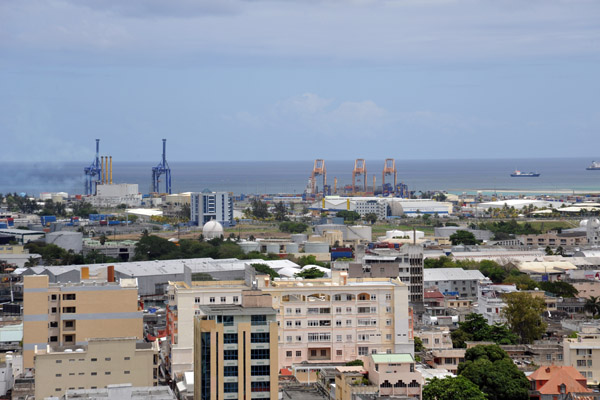 Container Terminal of Port Louis from the Citadel