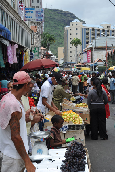 Market stalls on Brabant Street, Port Louis