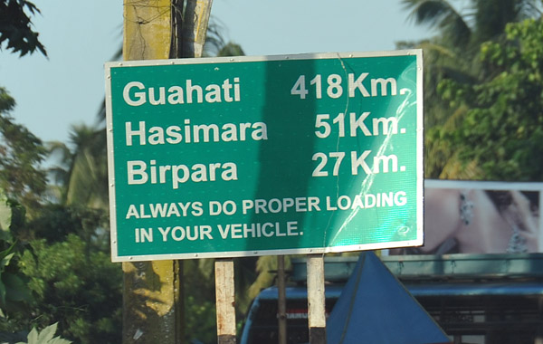 Guwahati, capital of the northeastern state of Assam - 418km across the narrow neck of India between Bangladesh and Bhutan