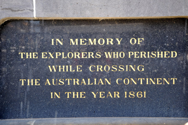 In Memory of the Explorers Who Perished While Crossing the Australian Continent in the Year 1861