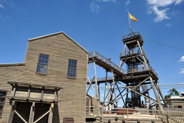 The mine tower at Sovereign Hill