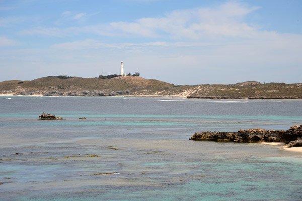 Looking across Salmon Bay from Salmon Point to the Wadjemup Lighthouse