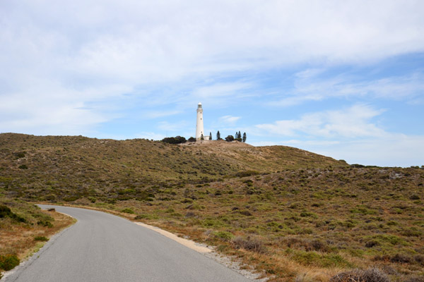 Cycling up to the highest point on Rottnest Island, the Wadjemup Lighthouse