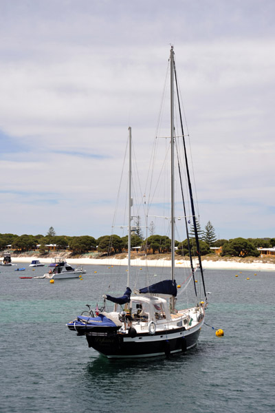 Sailboat moored in Thomson Bay