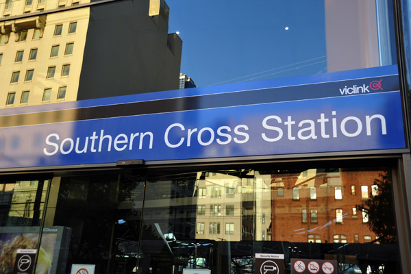 The train to Ballarat departs Melbourne's Southern Cross Station