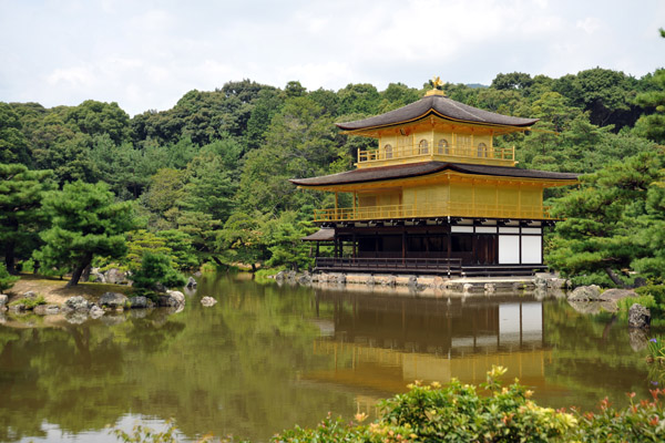 The Golden Pavilion is one of the most popular tourist spots in Kyoto