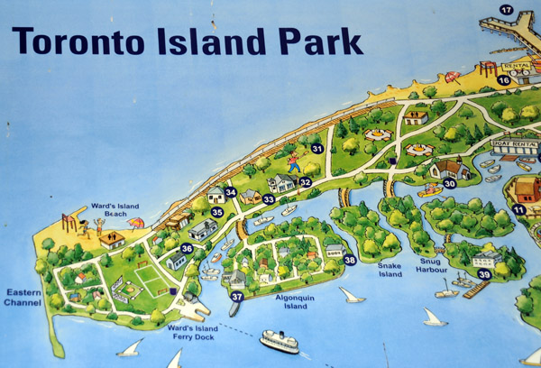 Map of Toronto Island Park - east end