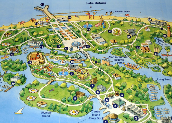 Map of Toronto Island Park - central