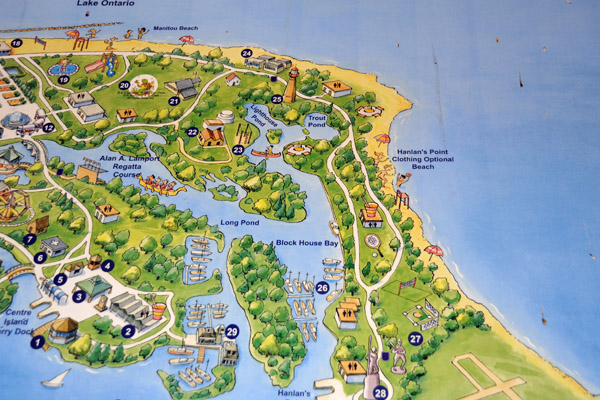 Map of Toronto Island Park - west