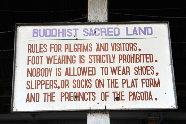 Buddhist Sacred Land - no shoes, slippers or even socks