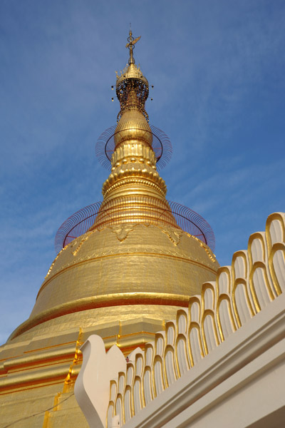 The 40m stupa was rebuilt after an Allied bomb struck in 1943