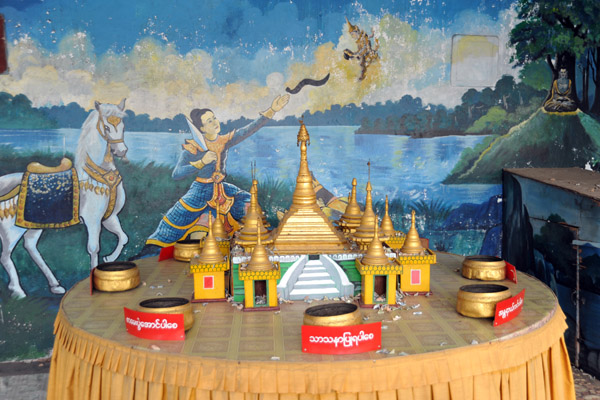 Model of a Burmese temple at Botataung Paya