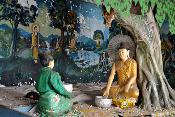 Diorama of Buddha under the Bodhi Tree, Botataung Paya