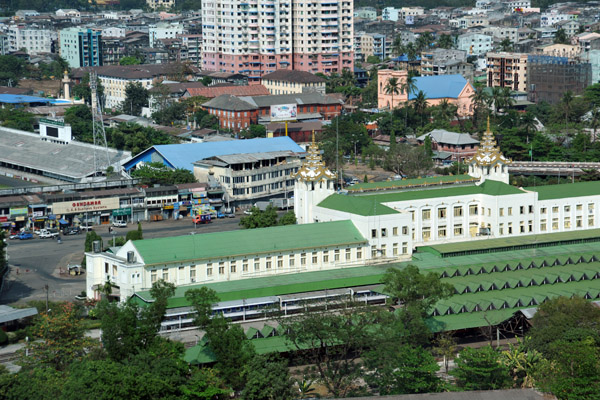 Yangon Central Railway Station, rebuilt in 1954