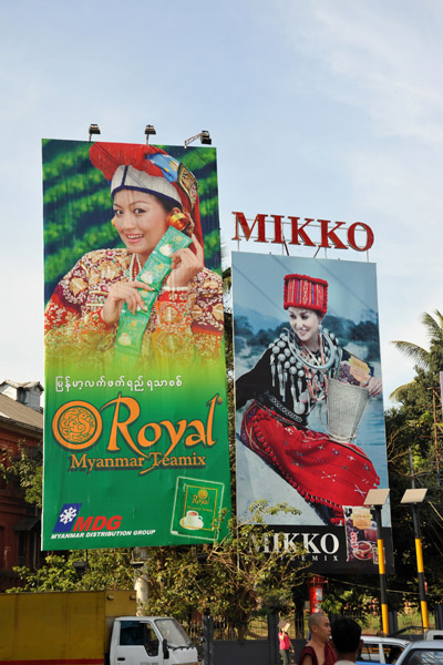 Advertising for tea in Yangon