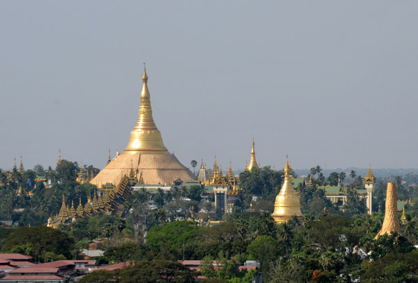Excellent view of Shwedagon Pagoda from Sakura Tower