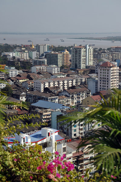 View southeast from Sakura Tower, Yangon