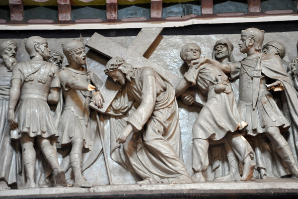 St Mary's Yangon - Stations of the Cross - Simon of Cyrene Carries the Cross