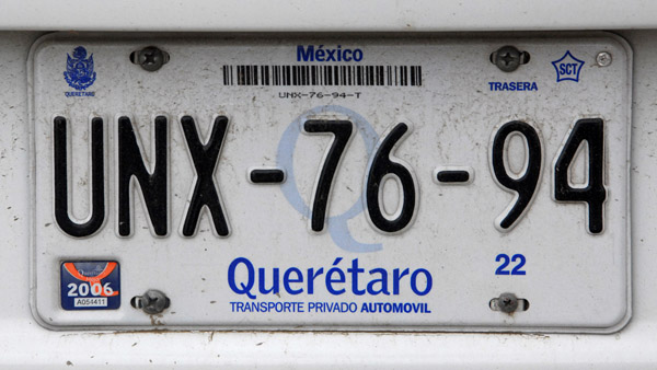 Mexican License Plate - Querétaro