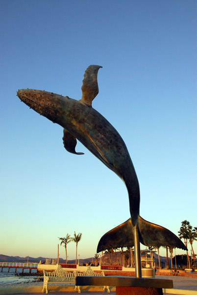 Breaching whale sculpture, La Paz