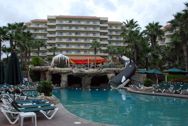 Villa del Palmar pool with killer whale slide, Cabo San Lucas