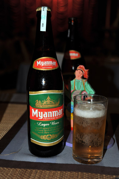 The first Myanmar Beer of the trip - highly drinkable