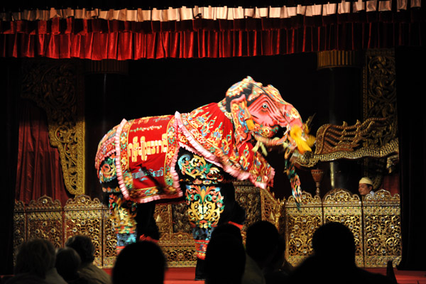 Elephant dance, Karaweik Restaurant, Yangon