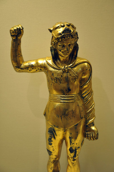 Gilded copper figure of Hercules, 2nd C. AD, said to be from Hadrian's Wall, Cumbria