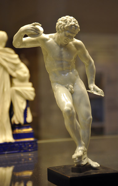 Porcelain figure of a Dancing Faun, Italian ca 1750