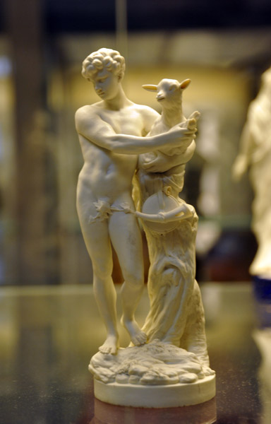Porcelain figure of Faun holding a Kid, French 1765-1789
