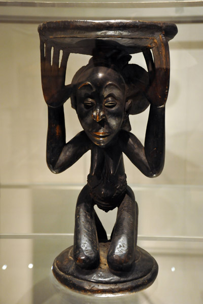 Stool supported by a crouching female, Luba people, D.R. Congo, 19th C.