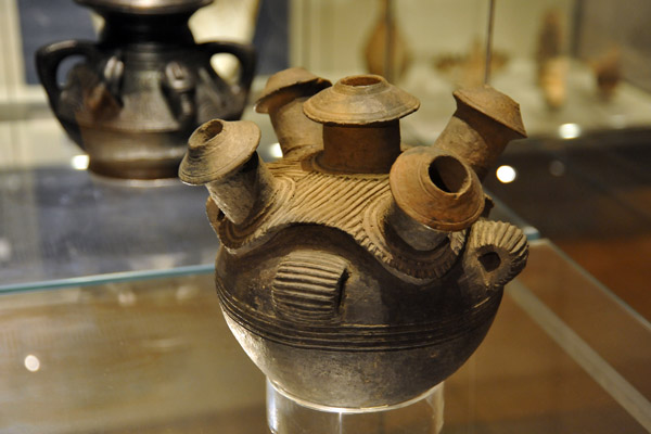 Pot with multiple apertures used as a grave marker, Igbo people, Nigeria, 19th C.