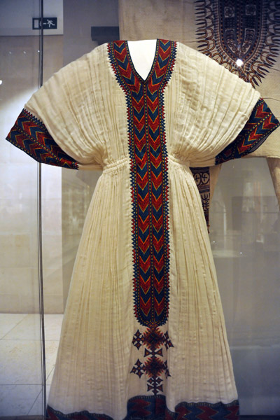 Woman's cotton dress with embroidery, Ethiopia, 20th C.