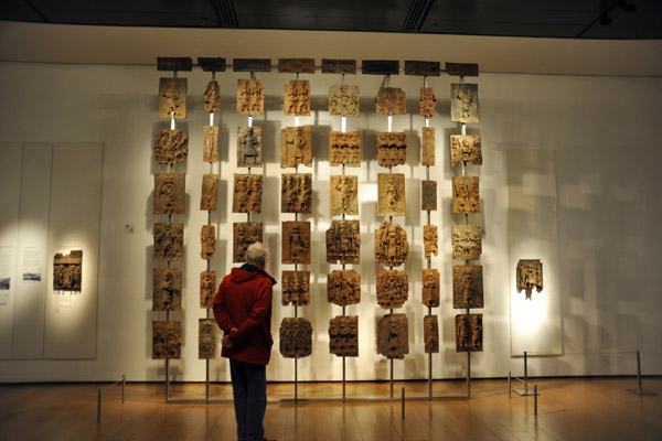 The Benin plaques were acquired from Benin City, Nigeria, by the British in 1897