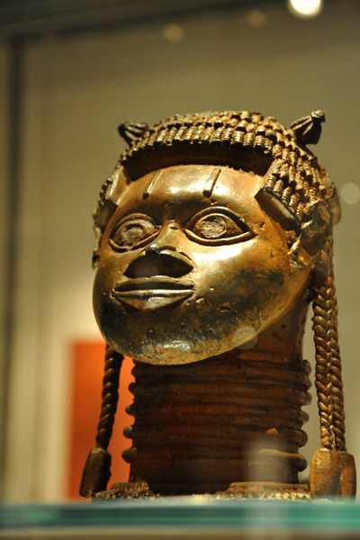 Male head made of cast brass, Udo, Nigeria, 16th C.