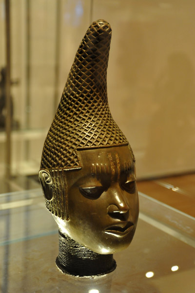 Cast brass head of a Queen Mother, Benin, Nigeria, 16th C.