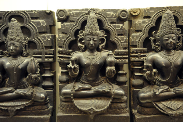 Sculptures from the ruined temple of the sun god at Konarak, Orissa, India